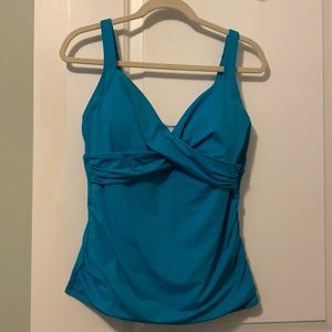 Lands End Twist Front Underwire Wrap Tankini 12